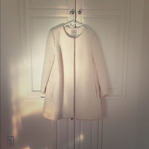 Loft Off White Boiled Wool Car Coat